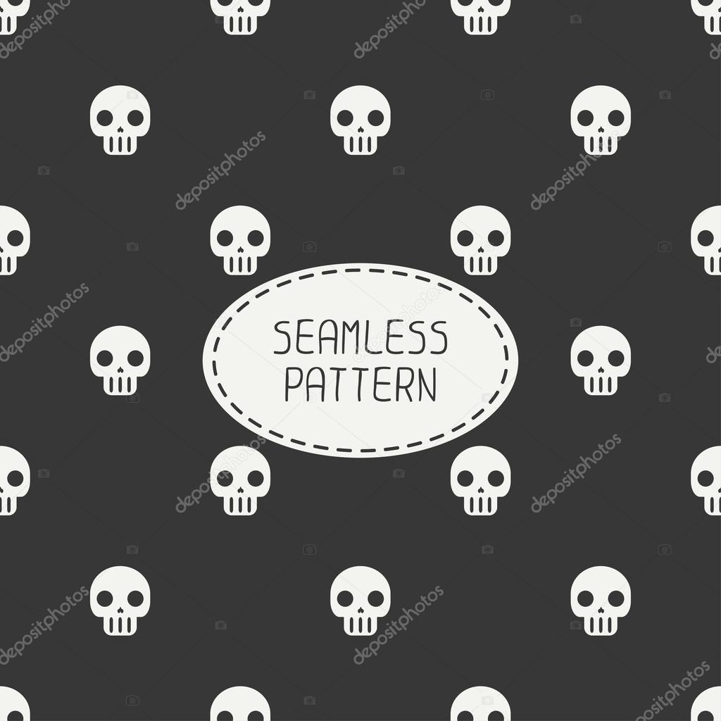 Geometric hipster seamless pattern with skulls and bones. Wrapping paper. Scrapbook paper. Tiling. Vector illustration. Background. Graphic texture for design. Happy Halloween. Trick or treat. 