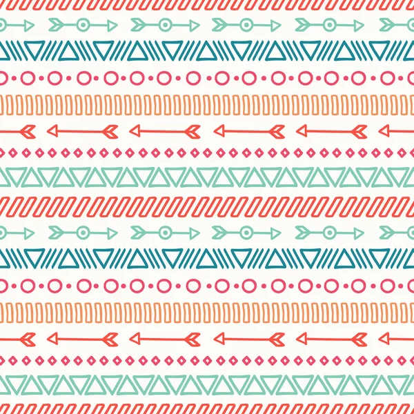 Hand drawn geometric ethnic seamless pattern. Wrapping paper. Scrapbook paper. Doodles style. Tiling. Tribal native vector illustration. Aztec background. Stylish ink graphic texture for design. — Stock Vector