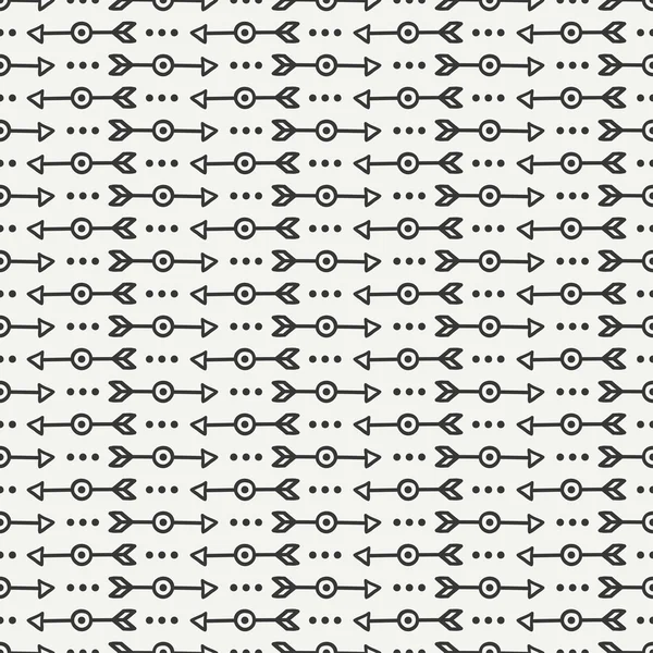 Hand drawn hipster seamless pattern with ethnic arrows. Wrapping paper. Scrapbook paper. Doodles style. Tiling. Tribal native vector illustration. Aztec background. Stylish graphic texture for design. — Stok Vektör