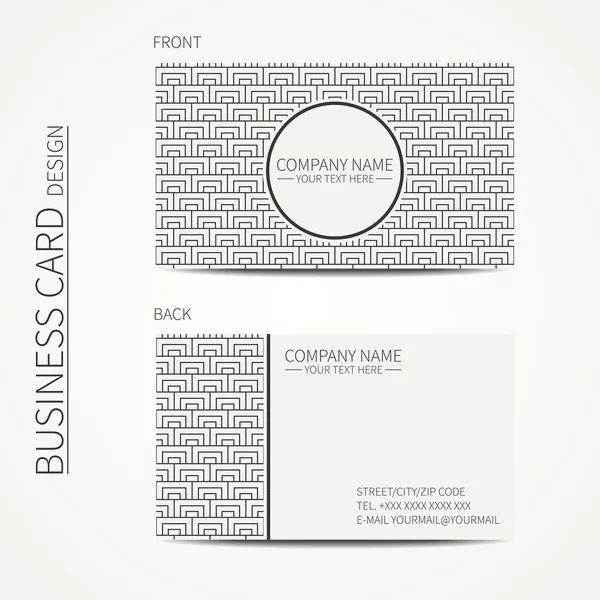 Geometric monochrome business card template with square pattern for your design. Polygon pattern. Business card. Trendy calling card. Vector design. — 图库矢量图片