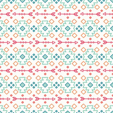 Elle çizilmiş geometrik etnik seamless modeli. Kağıt ambalaj. Scrapbook kağıt. Doodles'ın tarzı. Döşeme. Kabile yerli vektör çizim. Aztek arka plan. Şık mürekkep grafik doku tasarımı için.