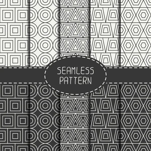 Set of line polygon abstract hipster seamless pattern. Geometric figures, shape, form. Wrapping paper. Scrapbook paper. Tiling. Vector illustration. Background. Graphic texture for design, wallpaper. — Stock Vector