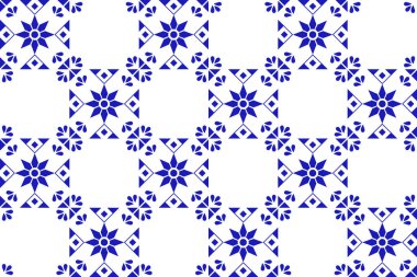 Puebla 'dan gelen çiçekli Meksika talavera seramiği. Meksika 'nın kusursuz bir düzeni var. Vektör illüstrasyonu. 