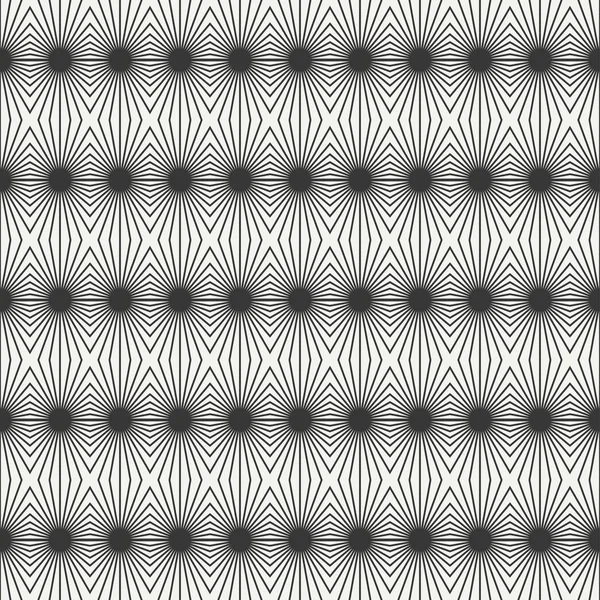 Ligne géométrique monochrome motif abstrait sans couture. Du papier d'emballage. Du papier journal. Du carrelage. Illustration vectorielle. Contexte. Texture graphique pour votre design. Effet illusion optique pour la conception . — Image vectorielle