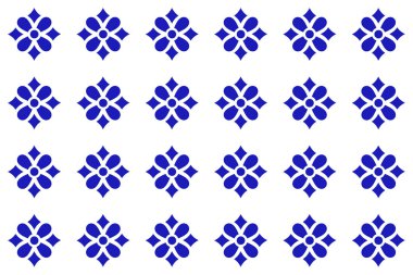 Geleneksel Meksika Talavera Çiçek Motifli Kusursuz Desen. Puebla 'dan seramik fayans. Vektör İllüstrasyonu.