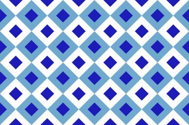 Puebla Tasarımı 'ndan esinlenilmiş Meksika Kusursuz Deseni. Klasik Mavi Talavera Seramik Taşı Geometrik Süslü. Vektör İllüstrasyonu.