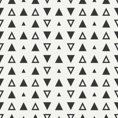 Üçgen ile geometrik çizgi tek renkli soyut hipster seamless modeli. Kağıt ambalaj. Scrapbook kağıt. Döşeme. Vektör çizim. Arka plan. Tasarım, duvar kağıdı için grafik doku.