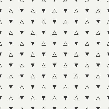 Üçgen ile geometrik çizgi tek renkli soyut hipster seamless modeli. Kağıt ambalaj. Scrapbook kağıt. Döşeme. Vektör çizim. Arka plan. Tasarım, duvar kağıdı için grafik doku.