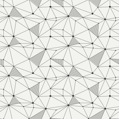Geometric line hipster seamless pattern with triangle, circles. Reticulated abstract linear grid. Wrapping paper. Scrapbook. Tiling. Vector illustration. Background. Graphic texture. clipart