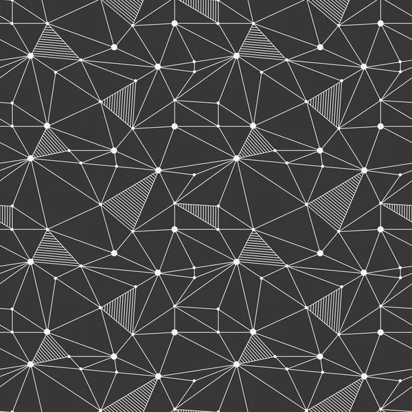 Geometric line hipster seamless pattern with triangle, circles. Reticulated abstract linear grid. Wrapping paper. Scrapbook. Tiling. Vector illustration. Background. Graphic texture. — Stok Vektör