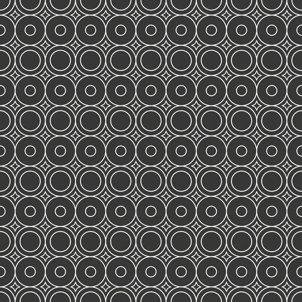 Geometric line monochrome abstract hipster seamless pattern with round, circle. Wrapping paper. Scrapbook paper. Tiling. Vector illustration. Background. Graphic texture for your design, wallpaper. — Stock Vector