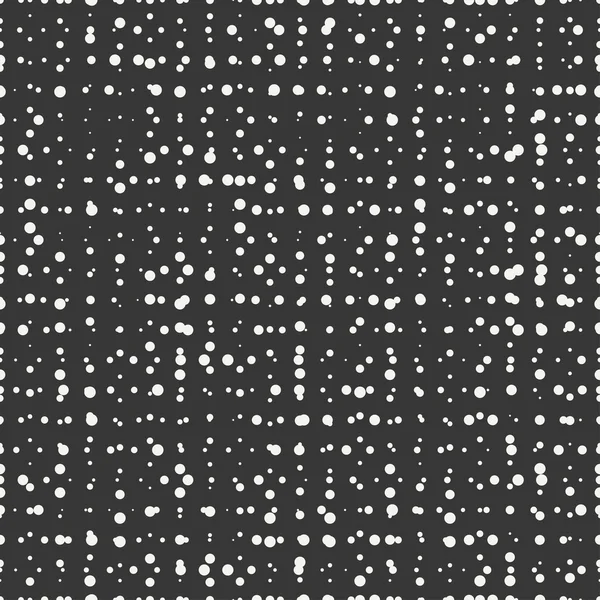Polka dot. Geometrické černobílý abstraktní bederní bezešvé vzor s kulatým, tečkovaný kruh. Balicí papír. ScrapBook papír. Vektorové ilustrace. Pozadí. Textura se náhodně vyřazený skvrnami. — Stockový vektor