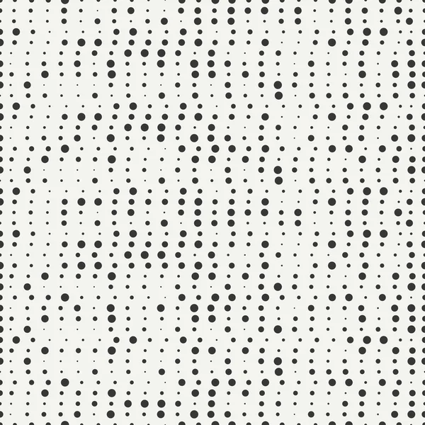 Polka dot. Geometrische monochroom abstract hipster naadloze patroon met ronde, gestippelde cirkel. Inpakpapier. ScrapBook papier. Vectorillustratie. Achtergrond. Textuur met willekeurig verwijderd spots. — Stockvector