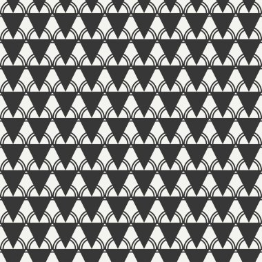 Üçgen ile geometrik çizgi tek renkli soyut hipster seamless modeli. Kağıt ambalaj. Scrapbook kağıt. Döşeme. Vektör çizim. Arka plan. Tasarım, duvar kağıdı için grafik doku.