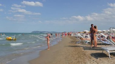 Riccione beach, İtalya, yaz aylarında, güneşli bir gün