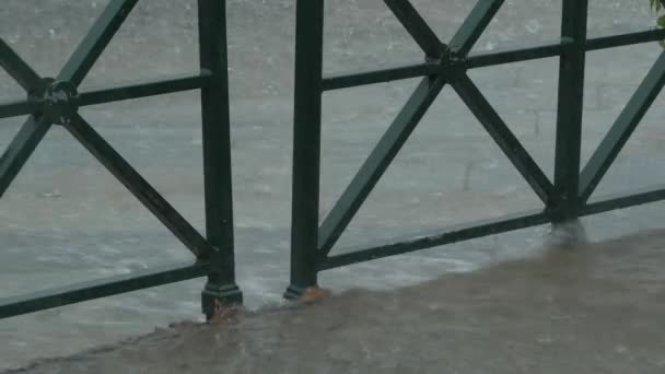 Проливной дождь в Турине, Италия — стоковое видео