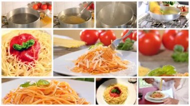 İtalyan spagetti montaj yemek ve pişirme