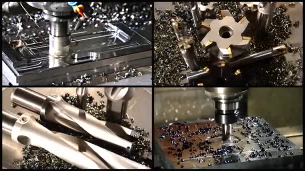 Фрезерування машина колаж — стокове відео