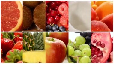 Çeşitli meyve, montaj yakın çekim