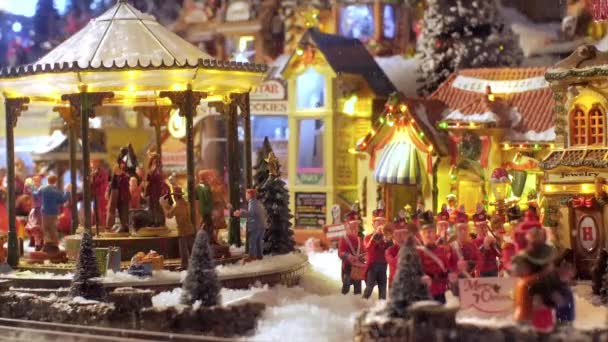 Karácsonyi játékok. Model Village. — Stock videók