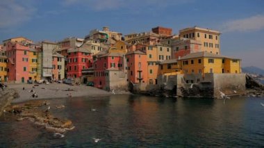 Liguria, İtalya, Cenova Boccadasse cityscape