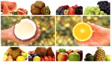 Çeşitli meyve, montaj yakın çekim