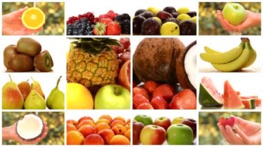 Çeşitli meyve, montaj yakın çekim