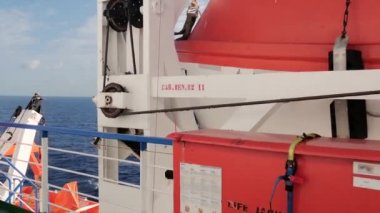 Tunis, Tunus, Kasım 2015 için gemide feribot Civitavecchia, İtalya ' dan. Feribot güverte ayrıntıları.