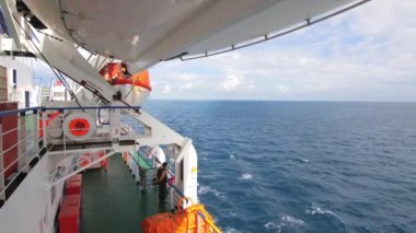 Tunis, Tunus, Kasım 2015 için gemide feribot Civitavecchia, İtalya ' dan. Feribot güverte ayrıntıları.