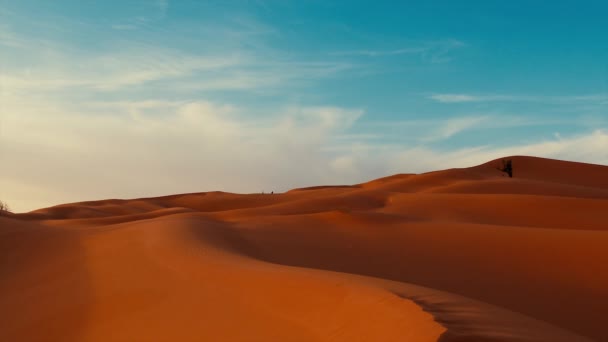 Krajobraz pustyni Sahara. Sif Es Souane duże wydmy. — Wideo stockowe
