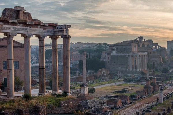 Rome, Italy: The Roman Forum (en inglés). Casco antiguo de la ciudad — Foto de Stock