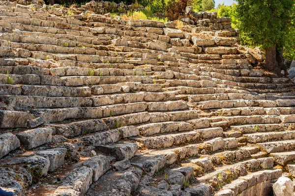 Oude theater in antieke stad Phaselis, Antalya Catles, Turkije — Stockfoto