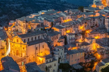 Sicilya, İtalya: Ragusa Ibla, havadan görünümü