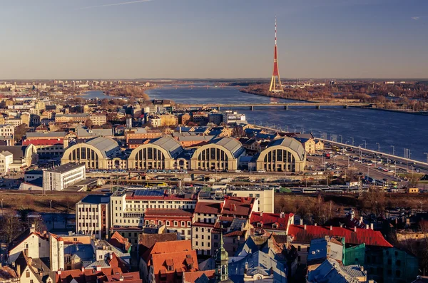 Riga, Letonia: vista aérea del casco antiguo —  Fotos de Stock