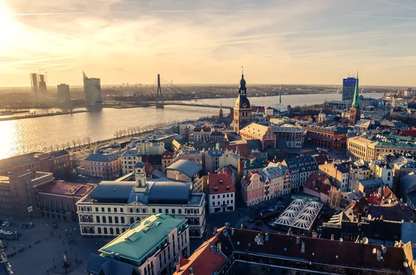 Riga, Lettonie : vue aérienne de la vieille ville — Photo