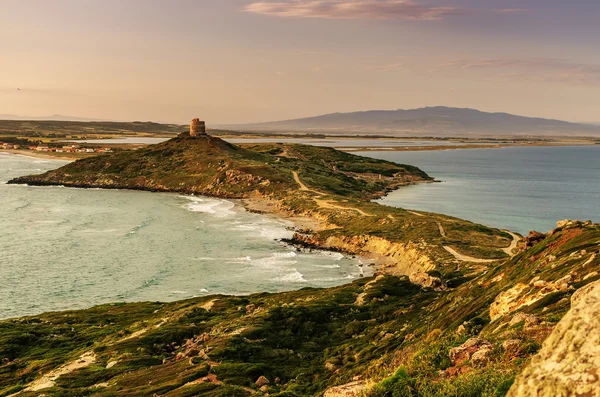 Sardaigne, Italie : San Giovanni di Sinis au coucher du soleil — Photo