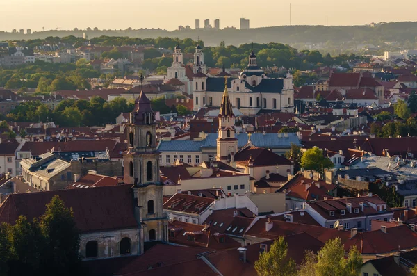 Centrum Wilna, Litwa. Widok z lotu ptaka z sterowanych obiekty latające. — Zdjęcie stockowe