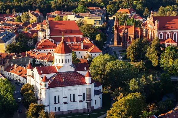 Merkezi, Vilnius, Litvanya. Kaptanlı uçan cisim üzerinden havadan görünümü. — Stok fotoğraf