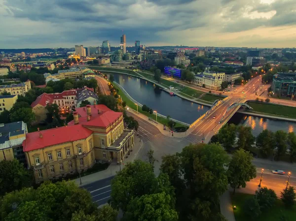 Vista aérea superior da cidade velha em Vilnius, Lituânia — Fotografia de Stock