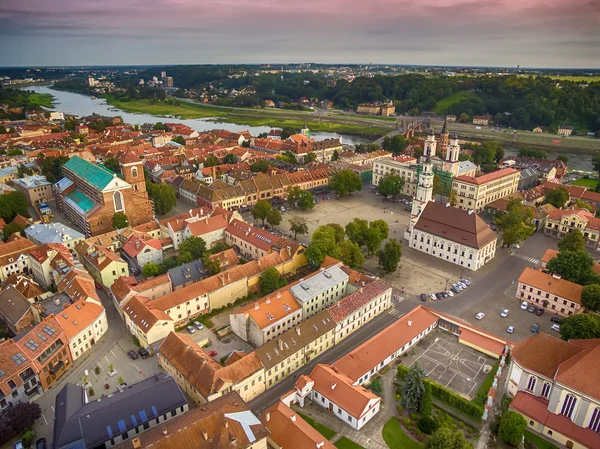 Kaunas, Lituania: vista aérea del casco antiguo —  Fotos de Stock