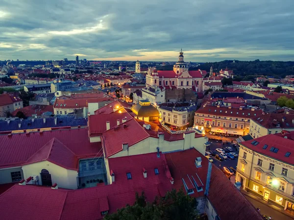 Vilnius, Litvanya: eski şehir'deki hava Üstten Görünüm — Stok fotoğraf