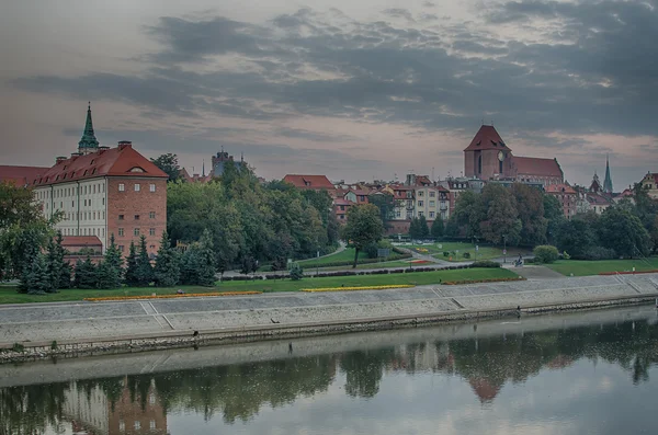 Reggel a régi város, torun, Lengyelország — Stock Fotó