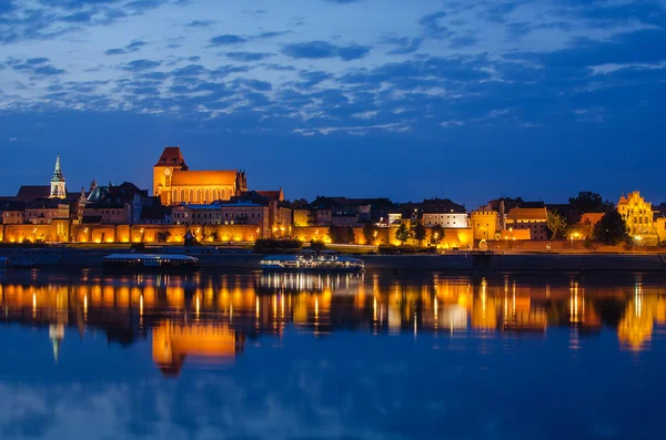 Toruń (poland) w nocy — Zdjęcie stockowe