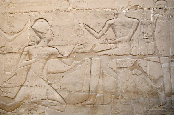 Szczegóły ulgi w okręgu Amona-Re (kompleks świątyni Karnak, Luksor, Egipt) — Zdjęcie stockowe