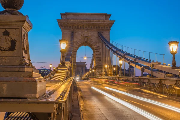 Szechenyi Ланцюгового моста (Будапешт, Угорщина) — стокове фото
