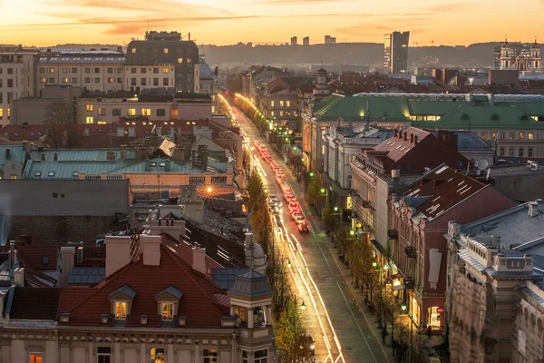 Vilnius, Lithuania: Representative Gediminas Avenue — Stock Photo, Image