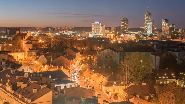 Aerial night view of Vilnius, Lithuania — Stock Photo, Image