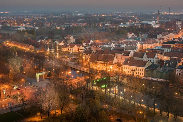Aerial view of Old Town in Klaipeda, Lithuania — Stock Photo, Image
