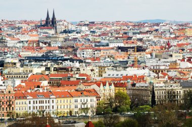 Prag ve Czech cumhuriyetinin havadan görüşü