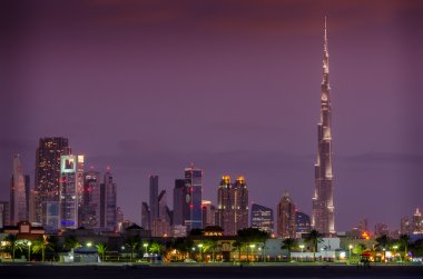 Downtown, Dubai, Birleşik Arap Emirlikleri, günbatımında